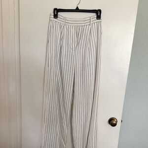 Abercrombie & Fitch White and Blue Striped Pants